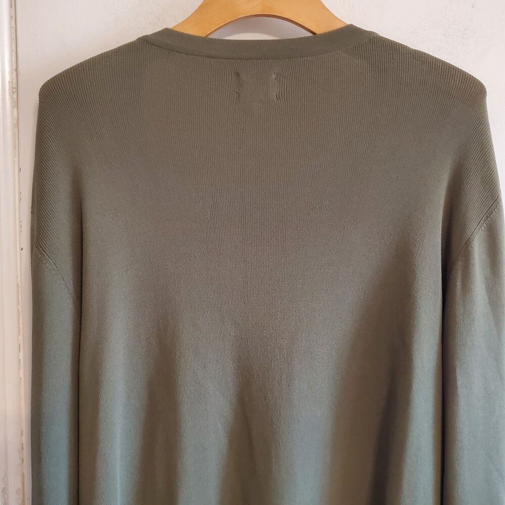 Chico's Olive Green Open Front Beaded Cardigan Size 3 US XL Boho Artsy Office - Picture 6 of 11